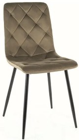 Sametová jídelní židle Jerry olivová