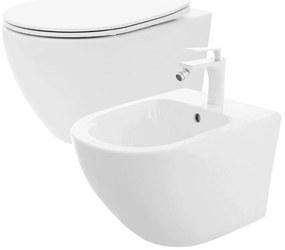 Rea, Sada závesnej WC misy REA CARLO Flat Mini Rimless + závesného Bidetu REA CARLO Mini, KPL-C2760