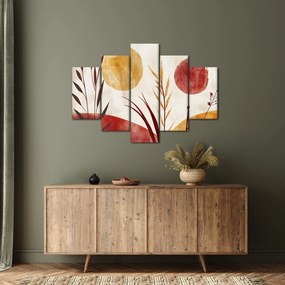 Obraz - Rastliny a kruhy (150x105 cm)