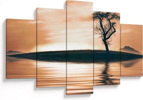 Obraz stromu na ostrove (150x105 cm)