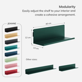 Poličky na stenu JOANNE 400 mm, Modern: fľašková zelená