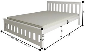 Posteľ MAICA 140 x 200 cm, biela Rošt: S latkovým roštom, Matrac: Matrac Deluxe 10 cm