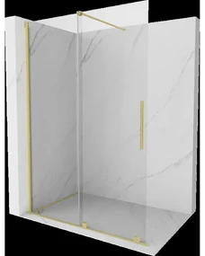 Mexen Velar posuvná sprchová stena Walk-in 130 x 200 cm, transparentná 8 mm, zlato brúsené - 871-130-000-03-55