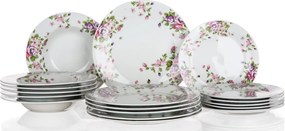 Súprava tanierov (18 dielov) Beauty, kvetinový vzor