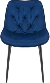 Jedálenská stolička Wallace - zamat - Modrá
