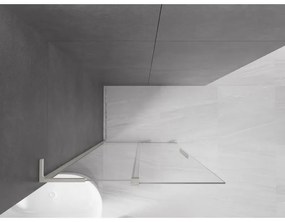 Mexen Velar L, posuvná sprchová zástena Walk-in 100 x 200 cm, 8mm číre sklo, brúsená oceľ, 871-100-003-03-97