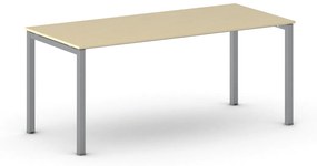 Stôl PRIMO SQUARE so sivostriebornou podnožou 1800 x 800 x 750 mm, breza