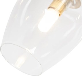 Klasické stropné svietidlo zlaté so sklom 3-svetlo - Elien