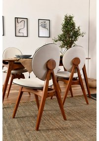 Súprava jedálenských stoličiek Touch Cream and Walnut, 2 ks