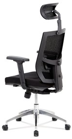 Kancelárska ergonomická stolička LEON — sieť/látka, čierna