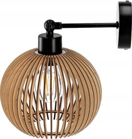 Drevená guľová LED stropná lampa E27