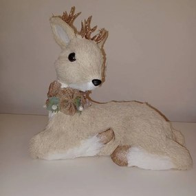 DECOLED Jeleň, 30 x 15 x 26 cm, béžová farba