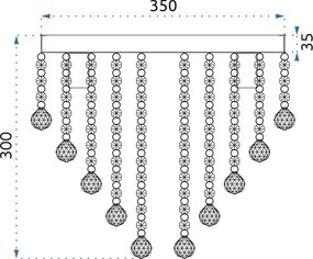 Toolight Toolight, Krištáľová stropná lampa APP514-5C 5xE14, chrómová, OSW-00071