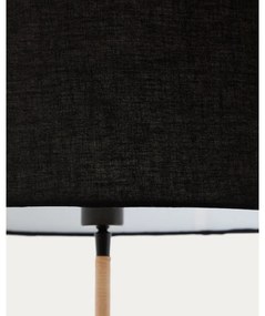 Čierna stojacia lampa s textilným tienidlom (výška 160 cm) Canar – Kave Home