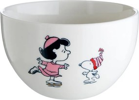 PEANUTS Miska Snoopy a bruslení 600 ml - bílá
