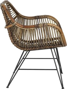 Hnedé ratanové kreslo Malang - 64*57*80 cm