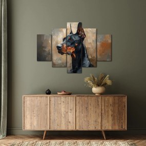 Obraz - Portrét Dobermana (150x105 cm)
