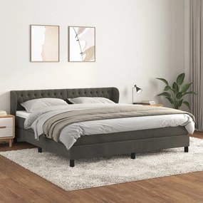 Posteľný rám boxspring s matracom tmavosivý 160x200 cm zamat 3127680