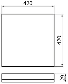 KANLUX KANLUX, AZPO stropné LED svietidlo, 420x420mm, 22W, IP54, čierna mat, 31511