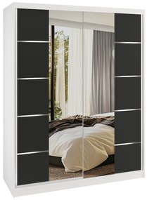 Šatníková skriňa SERENITY 133 cm čierny mat ME SERENITY SZP6/0/W/B/0/HIAL