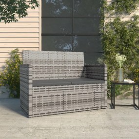 vidaXL Záhradná lavička s vankúšmi sivá 105 cm polyratan