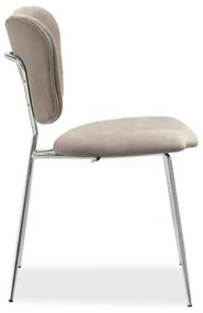 Dizajnová jedálenská stolička FLYN béžová + strieborné nohy
