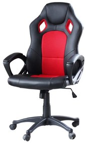 Gamer stolička Basic s farebnou opierkou, červená