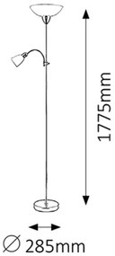 Rabalux 4067 - Stojaca lampa DIANA 1xE27/60W + E14/40W