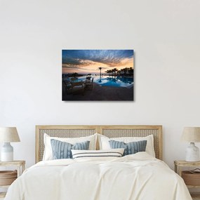 Sklenený obraz - Resort pri mori (70x50 cm)