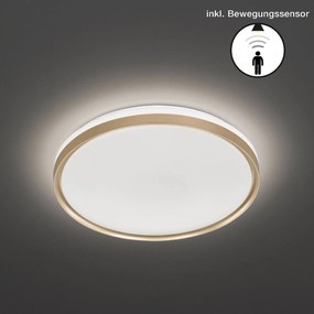 Stropné LED svietidlo Jaso BS, Ø 49 cm, zlaté
