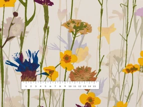 Biante Bavlnený záves Sandra SA-571 Lúčne kvety na krémovom 150x200 cm