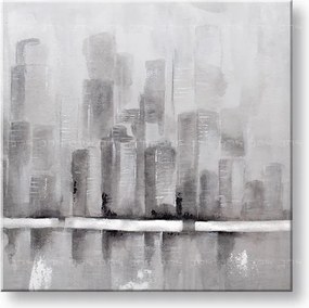 Maľovaný obraz na stenu MESTO 80x80 cm