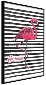 Plagát v ráme-Orange Flamingo