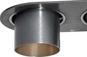 Sada 6 zapustených bodových svetiel Gunmetal GU10 50 mm 2-svetlá - Installa