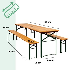 Pivný set KLASIK, 170cm, prírodná hnedá Casaria