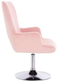 LuxuryForm DESIGN Kreslo AMADEO VELUR na striebornom tanieri - ružové