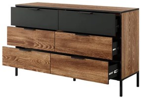Komoda Choleo 138 6S, Farby: Gaštan/Gaštan + Antracit