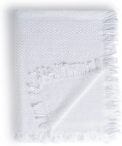 Biely pléd z recyklovanej bavlny 260x280 cm Spike – Ixia