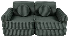 MeowBaby® Churros detská pohovka Plus, Pine Forest Green