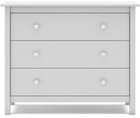 Biela nízka detská komoda z borovicového dreva 100x80 cm Max – Marckeric