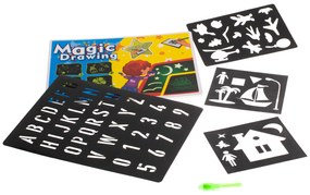 KIK Magická světelná kreslicí tabulka + kreativní sada UV pera