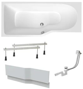 Asymetrická vaňa Laguna Beáta Plus 160x80 cm akrylát ľavá SIKOBE1600LAPNP, 1 ks