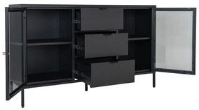 Čierna kovová komoda 140x85 cm Dalby – House Nordic