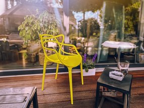 AKCIA Žltá plastová stolička KATO II. akosť