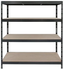 Bezskrutkový kovový regál s HDF policou RIVET, 180x150 cm (VxŠ)