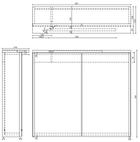 Aqualine Aqualine, KAWA STRIP Galérka s LED osvetlením 80x70x22cm, dub emporio, WGL38S