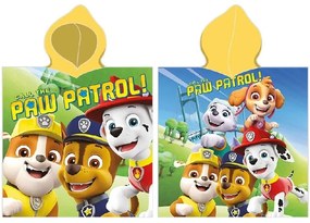 Detské plážové pončo - osuška s kapucňou Tlapková patrola / Paw Patrol - 100% bavlna - 55 x 110 cm