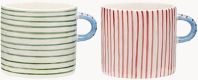 Ručne maľované XL hrnčeky Stripe Affair, 2 ks