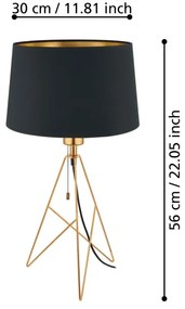 Eglo 39179 - Stolná lampa CAMPORALE 1xE27/60W/230V