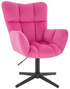 LuxuryForm DESIGN Kreslo AURORA VELUR na čiernom kríži - tmavo ružové